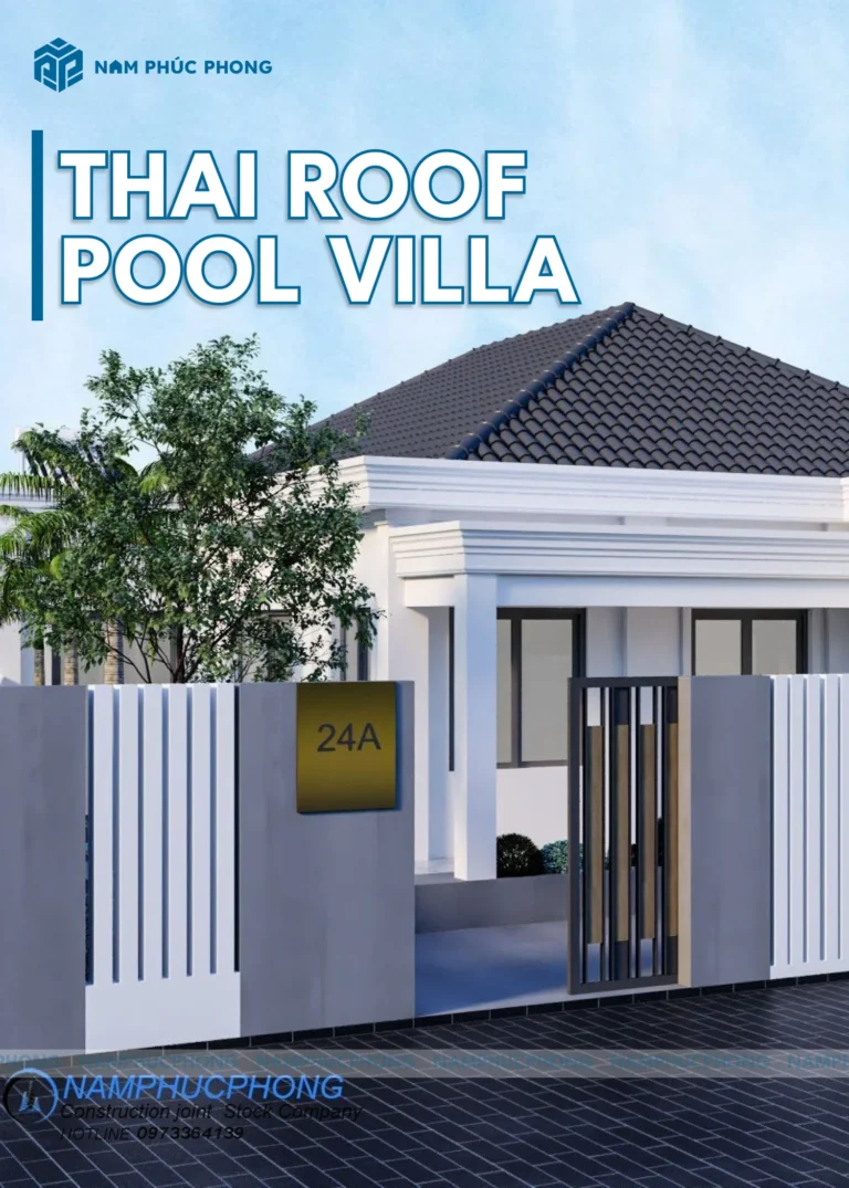 THIẾT KẾ KIẾN TRÚC BIỆT THỰ HỒ BƠI MÁI THÁI
